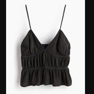NWOT Black Dark Gray H&M Braid Detail Strappy Tank Top Crop Top - Size M